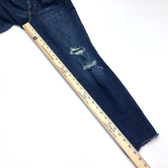 Old Navy Women's Jeans O.G. Straight Leg High Rise Button Fly Distressed size 0 - Picture 5 of 8
